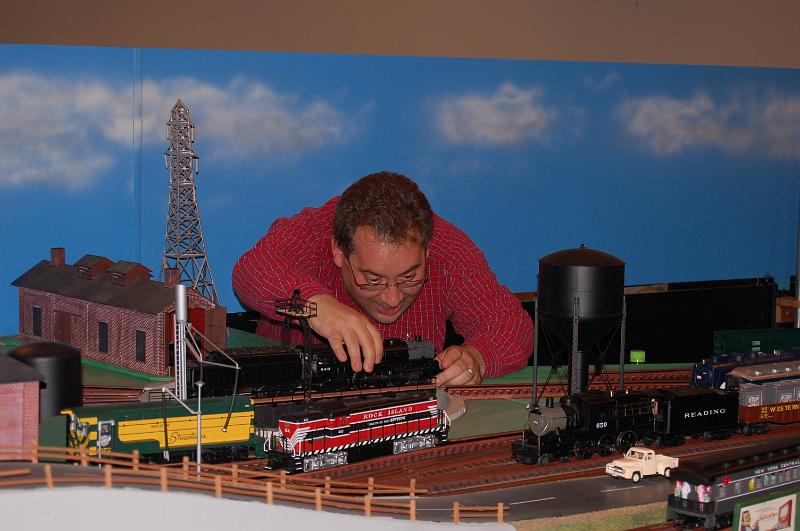 9-24-08 336.JPG - Jeff adds a locomotive